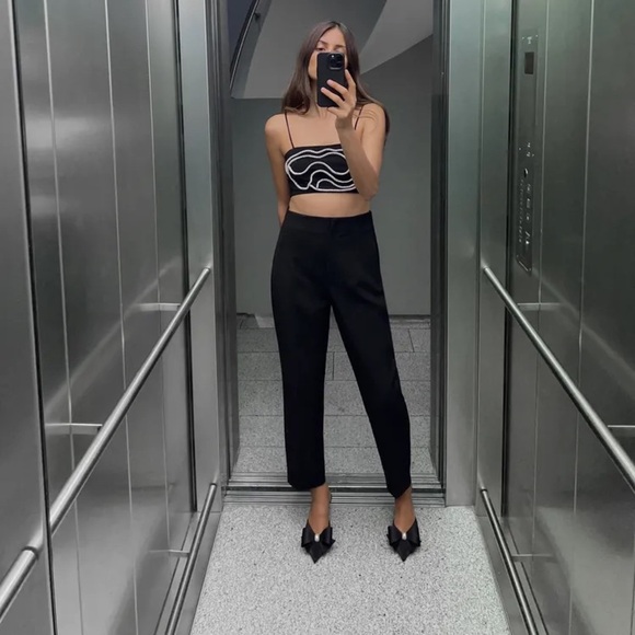 New Zara PANTS‎ WITH A HIGH WAIST - Picture 9 of 11